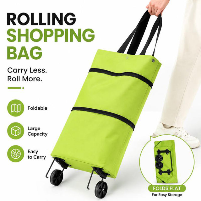 2-in-1 Tote Bag & Rolling Shopping Cart